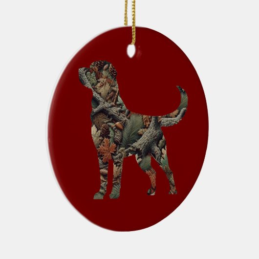 Labrador Retriever Kerstversiering Keramisch Ornament (Rechts)
