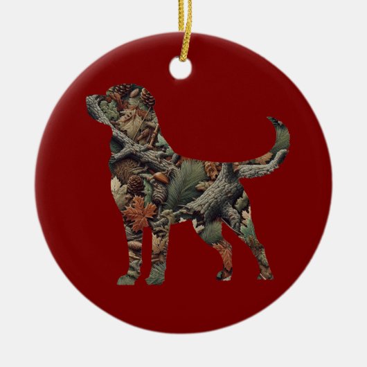 Labrador Retriever Kerstversiering Keramisch Ornament (Voorkant)