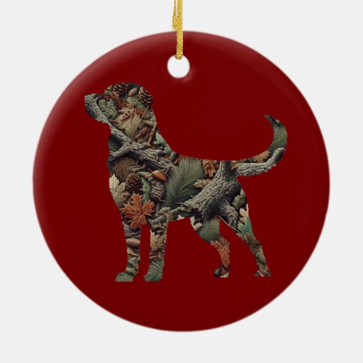 Labrador Retriever Kerstversiering Keramisch Ornament (Achterkant)