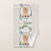 Labrador Retriever klassieke bloemen achtergrond Bad Handdoek (Handdoek)