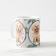 Labrador Retriever klassieke bloemen achtergrond