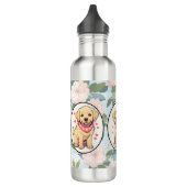 Labrador Retriever klassieke bloemen achtergrond Waterfles (Links)