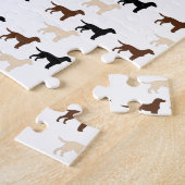Labrador retriever kleur silhouetten legpuzzel (Zijkant)