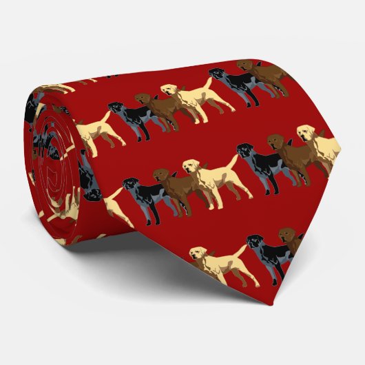 Labrador Retriever-kleuren Stropdas (Opgerold)