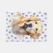 Labrador Retriever Kleurrijke Paw Prints Hondenlie Fleece Deken (Voorkant (Horizontaal))