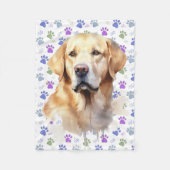 Labrador Retriever Kleurrijke Paw Prints Hondenlie Fleece Deken (Voorkant)