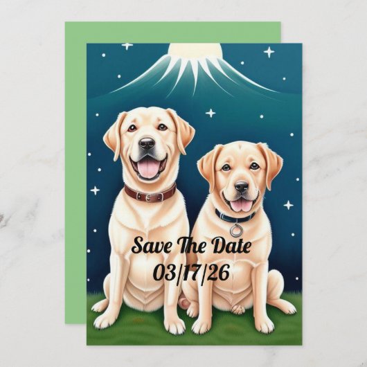 Labrador Retriever Koppel Kaart (Voorkant / Achterkant)