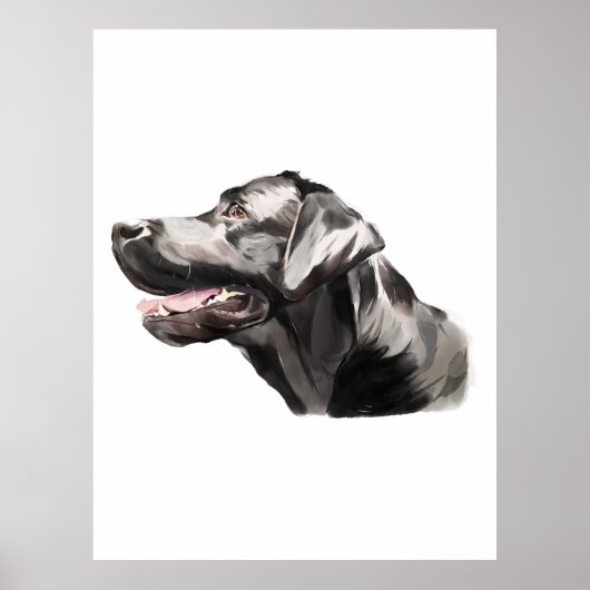 Labrador Retriever Kunst, Aquarel Schilderij Poster (Voorkant)
