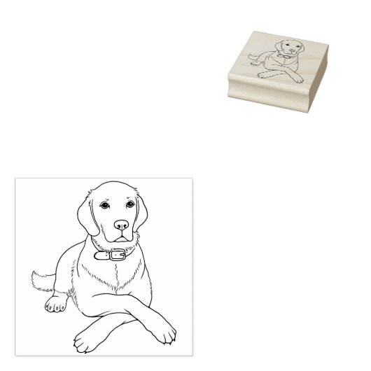 Labrador Retriever Lab Hond Rubber Stamp Rubberstempel (Gestempeld)
