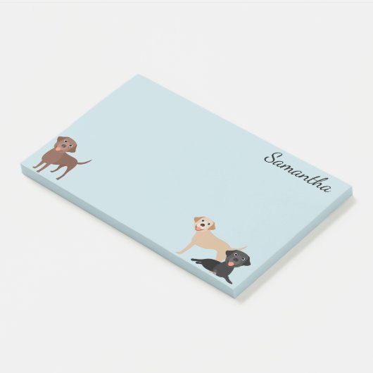 Labrador Retriever Lab Zwart Geel Chocolade Post-it® Notes (Schuin)