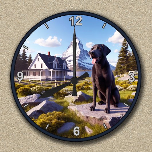 Labrador Retriever Landscape Scene Ronde Klok