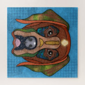 Labrador Retriever lelijk gelaat van hond Jigzaag Legpuzzel (Horizontaal)