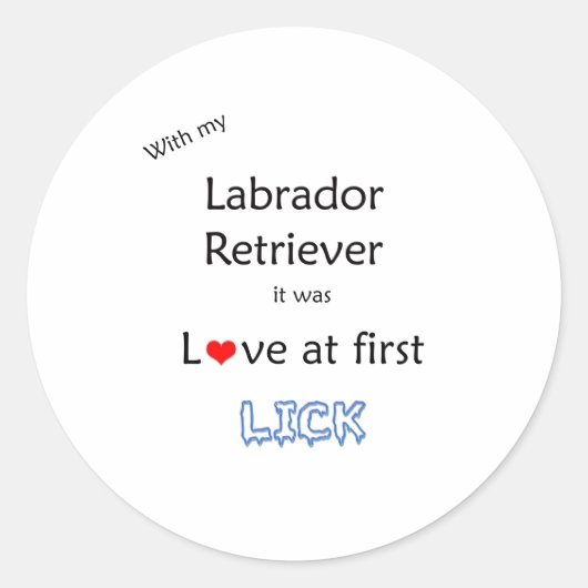 Labrador Retriever Lick Design Ronde Sticker (Voorkant)