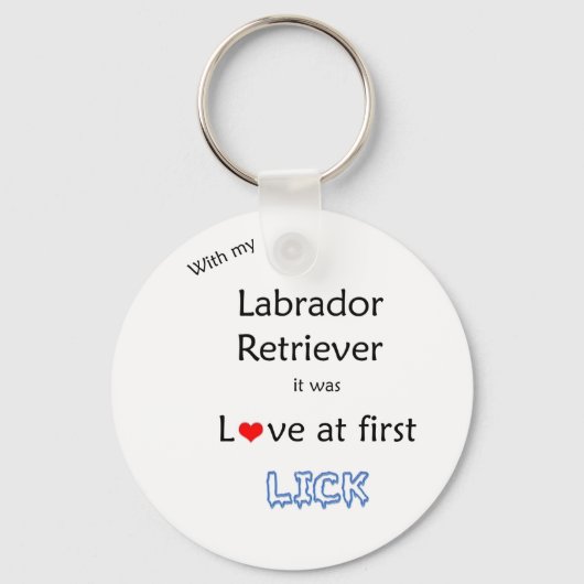 Labrador Retriever Love at First Lick Sleutelhange Sleutelhanger (Voorkant)