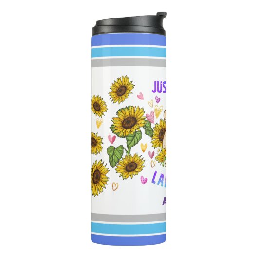 Labrador Retriever Lover Sunflower Trainer Floral Thermosbeker (Gedraaid links)