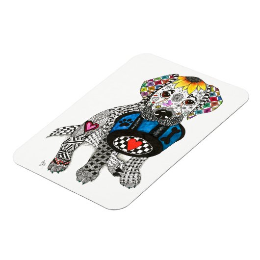 Labrador Retriever Magneet 3 "x4" (Linkerzijde)