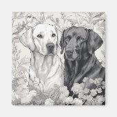 Labrador Retriever Magnet - Twee Honden (Voorkant)