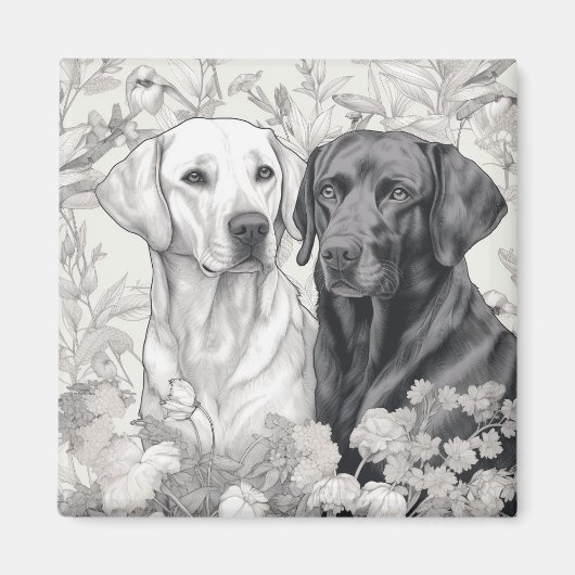 Labrador Retriever Magnet - Twee Honden (Voorkant)