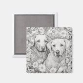 Labrador Retriever Magnet - Twee Honden (Voorkant / Achterkant)