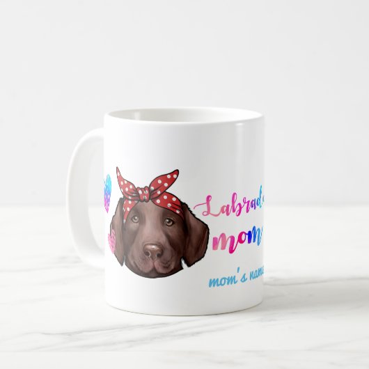 Labrador Retriever mam Cute Gift Coff Koffiemok (Voorkant links)