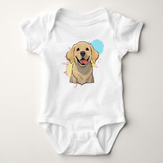 Labrador Retriever meer Splash van kleur Romper (Voorkant)