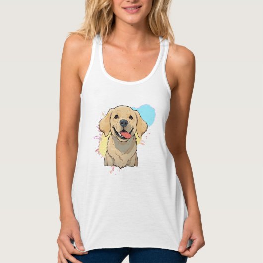 Labrador Retriever meer Splash van kleur Tanktop (Voorkant)