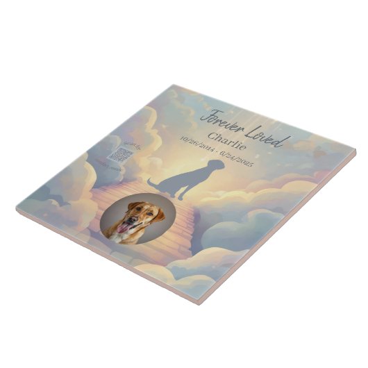 Labrador Retriever Memorial Ceramic Tile Rainbow Tegeltje (Zijkant)