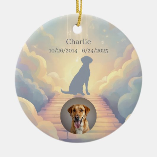 Labrador Retriever Memorial Ornament – Add Photo (Voorkant)