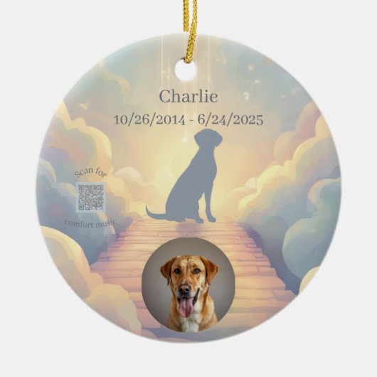 Labrador Retriever Memorial Ornament Rainbow (Voorkant)
