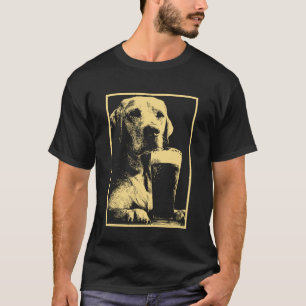 Labrador Retriever met bier drinkende humor St Pat T-shirt