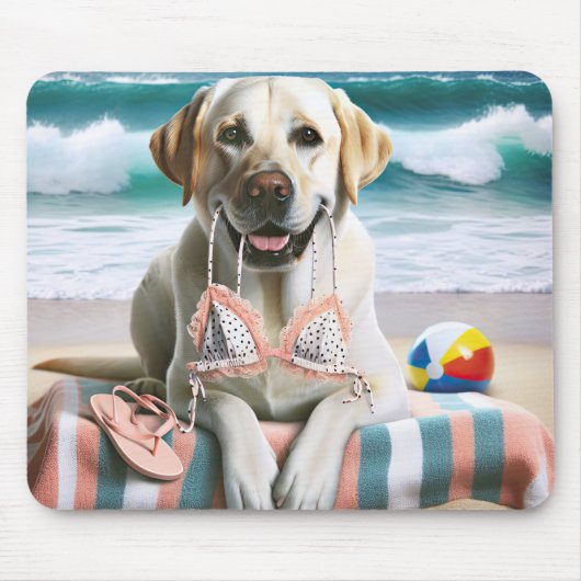 Labrador Retriever met Bikini Top Muismat (Voorkant)