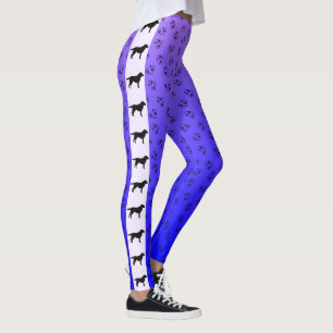 Labrador Retriever met Hearts Blue Paars Ombre Leggings
