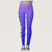 Labrador Retriever met Hearts Blue Paarse Ombre Leggings (Voorkant)