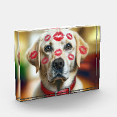 Labrador Retriever met Lipstick Kusjes Fotoblokken (Links)