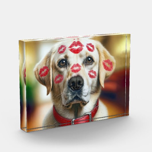Labrador Retriever met Lipstick Kusjes Fotoblokken (Links)