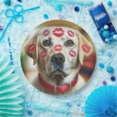 Labrador Retriever met Lipstick Kusjes Papieren Bordje (Feest)