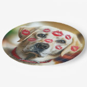 Labrador Retriever met Lipstick Kusjes Papieren Bordje (Gekanteld)