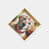 Labrador Retriever met Lipstick Kusjes Servet (Hoek)