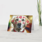 Labrador Retriever met Valentijn kussen Kaart (Voorkant)