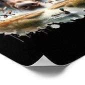 Labrador Retriever met wilde eenden die op eend ja Poster (Hoek)