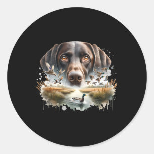 Labrador Retriever met wilde eenden die op eend ja Ronde Sticker