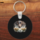 Labrador Retriever met wilde eenden die op eend ja Sleutelhanger (Voorkant)