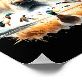 Labrador Retriever met wilde eenden die op eenden Poster (Hoek)