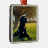 Labrador Retriever Metalen Ornament (Rechts)