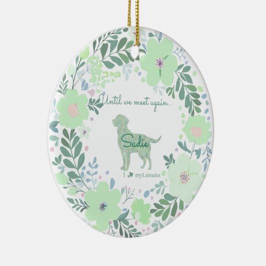 Labrador Retriever Mint Green - Custom Memorial  Keramisch Ornament (Rechts)