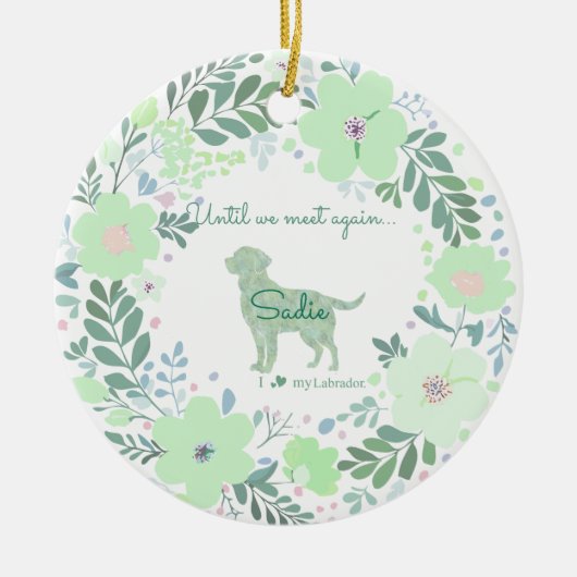 Labrador Retriever Mint Green - Custom Memorial  Keramisch Ornament (Voorkant)