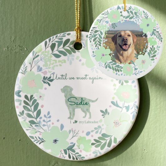 Labrador Retriever Mintgroen - Aangepaste Herdenki Keramisch Ornament