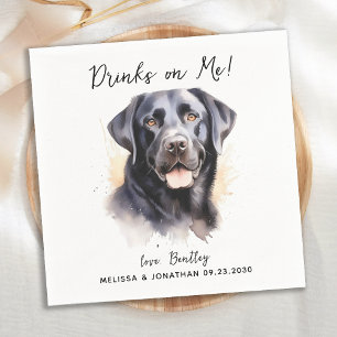 Labrador Retriever Moderne Hond Bruiloft Cocktail Servet