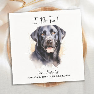 Labrador Retriever Moderne Hond Bruiloft Cocktail Servet