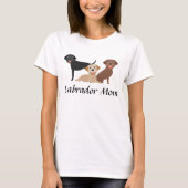 Labrador Retriever Moeder Chocolade Zwart Geel T-shirt (Voorkant)